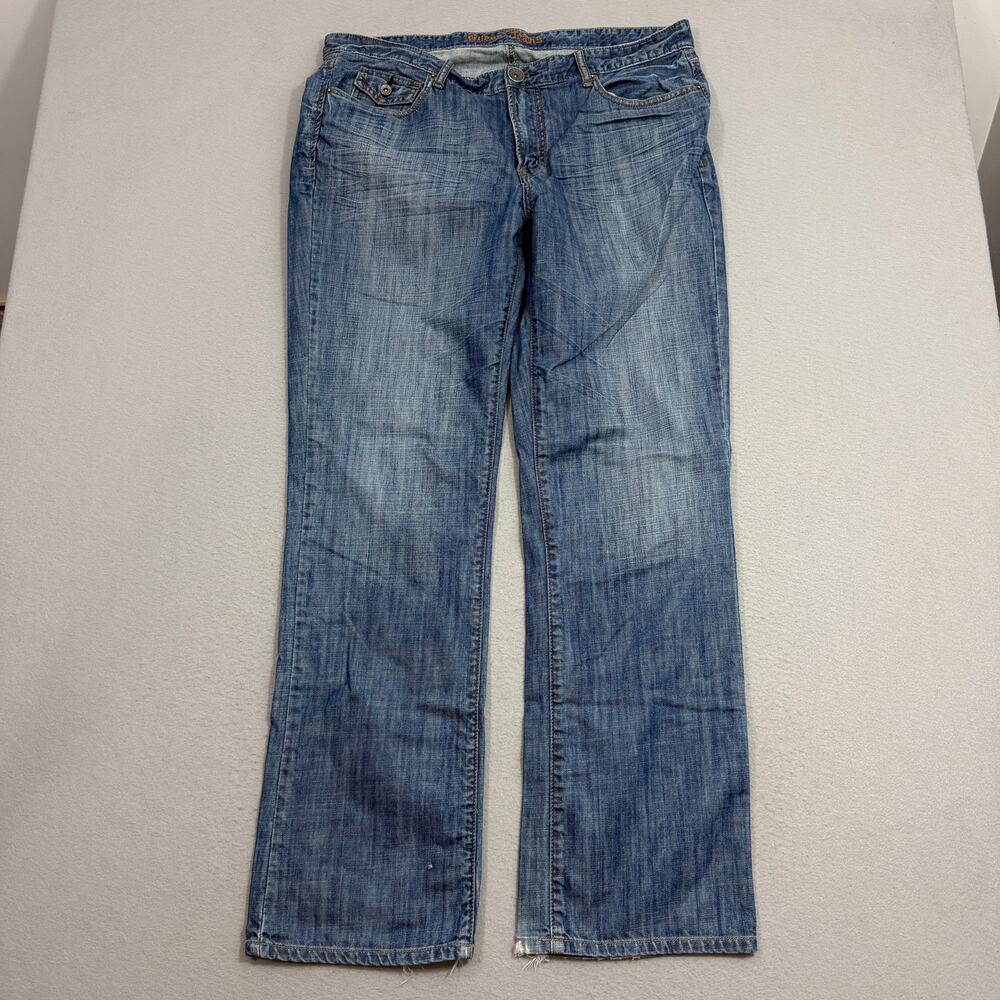 Vintage Guess Bootcut Jeans Men's 38x33 Blue Dark Wash Boot Wide Leg y2k Western